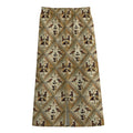 Egyptian Hieroglyphs Pattern Print Cotton Front Slit Maxi Skirt