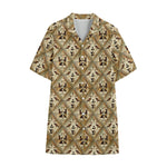 Egyptian Hieroglyphs Pattern Print Cotton Hawaiian Shirt