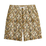 Egyptian Hieroglyphs Pattern Print Cotton Shorts