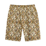 Egyptian Hieroglyphs Pattern Print Cotton Shorts
