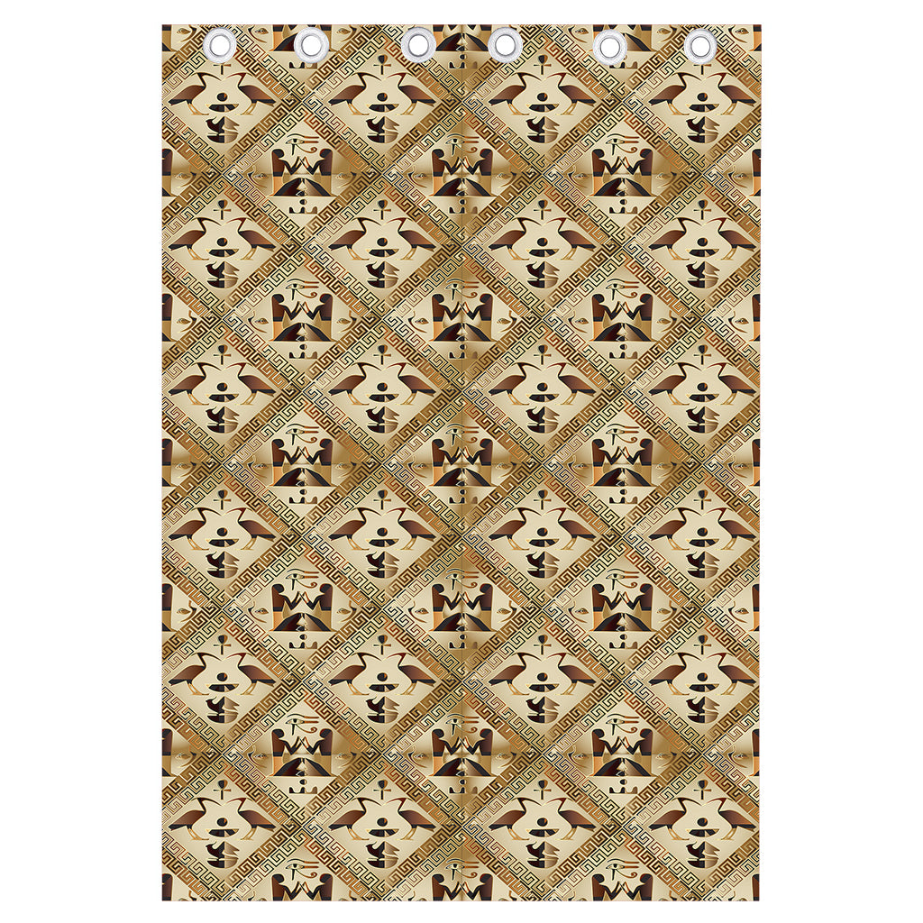 Egyptian Hieroglyphs Pattern Print Curtain