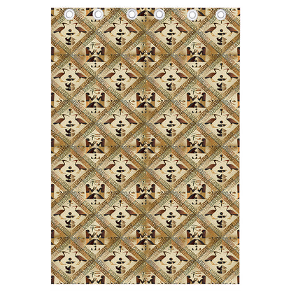 Egyptian Hieroglyphs Pattern Print Curtain
