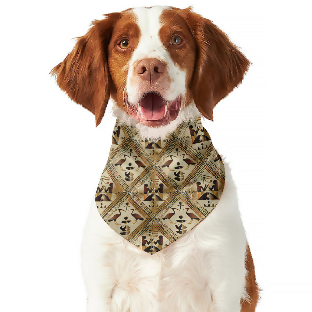 Egyptian Hieroglyphs Pattern Print Dog Bandana
