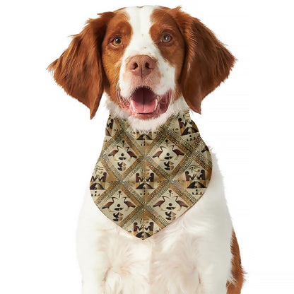 Egyptian Hieroglyphs Pattern Print Dog Bandana