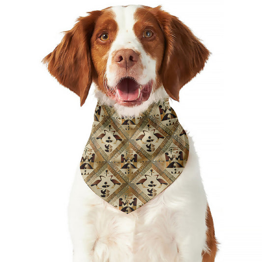 Egyptian Hieroglyphs Pattern Print Dog Bandana