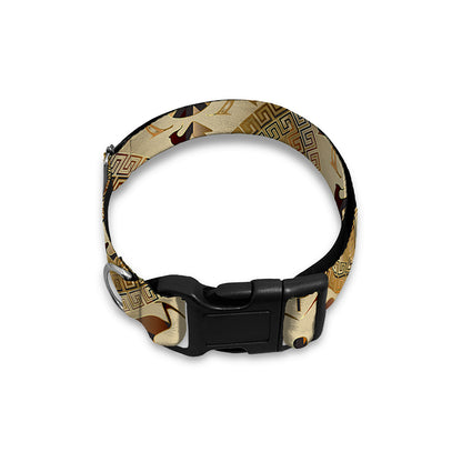 Egyptian Hieroglyphs Pattern Print Dog Collar