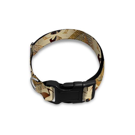 Egyptian Hieroglyphs Pattern Print Dog Collar