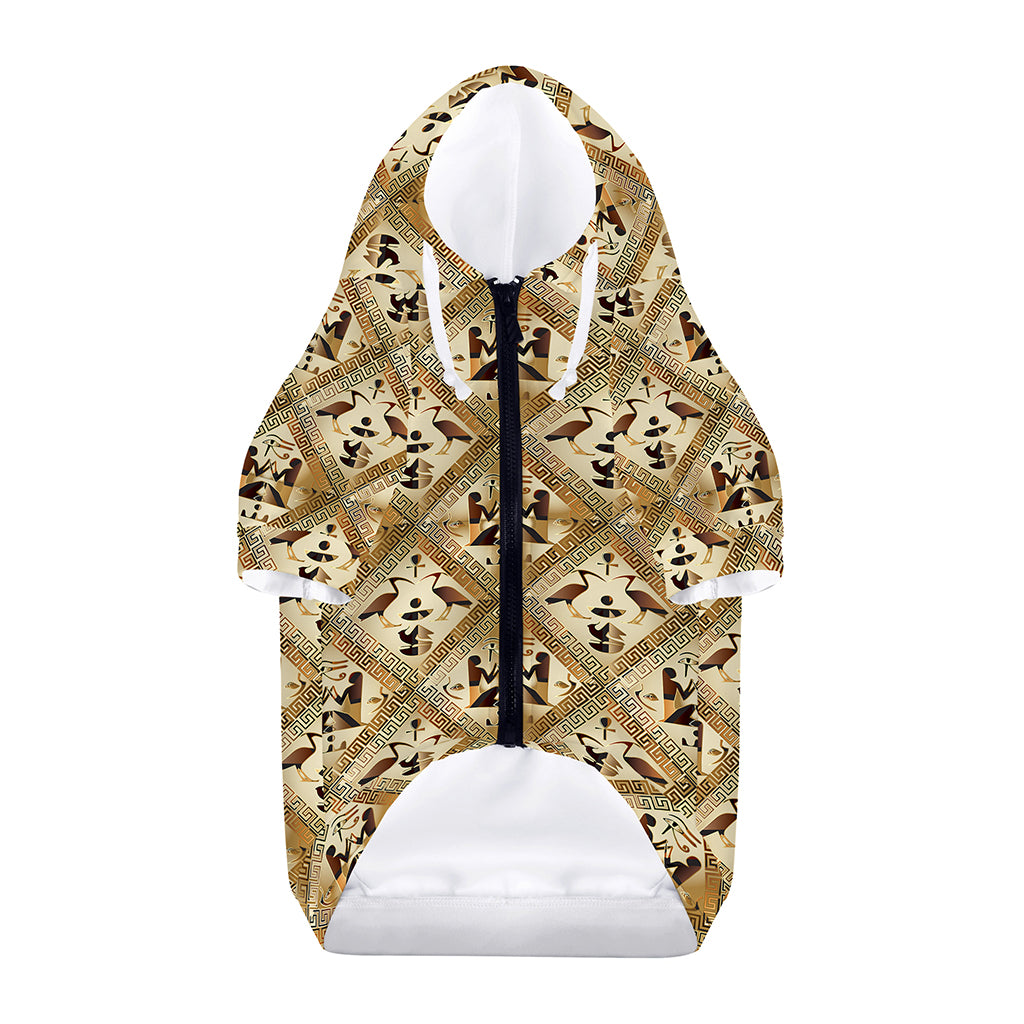 Egyptian Hieroglyphs Pattern Print Dog Zip Up Hoodie