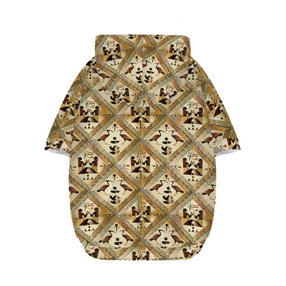 Egyptian Hieroglyphs Pattern Print Dog Zip Up Hoodie