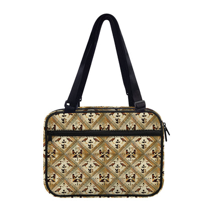 Egyptian Hieroglyphs Pattern Print Double Strap Bible Bag