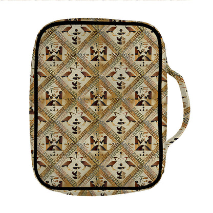 Egyptian Hieroglyphs Pattern Print Front Pocket Bible Bag