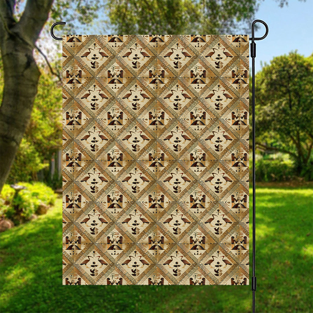 Egyptian Hieroglyphs Pattern Print Garden Flag