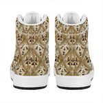 Egyptian Hieroglyphs Pattern Print High Top Leather Sneakers