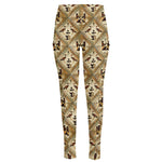 Egyptian Hieroglyphs Pattern Print High-Waisted Pocket Leggings