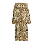 Egyptian Hieroglyphs Pattern Print Hooded Bathrobe