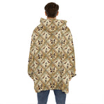 Egyptian Hieroglyphs Pattern Print Hoodie Blanket