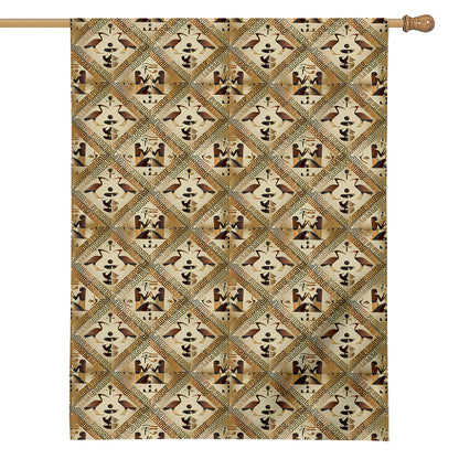 Egyptian Hieroglyphs Pattern Print House Flag