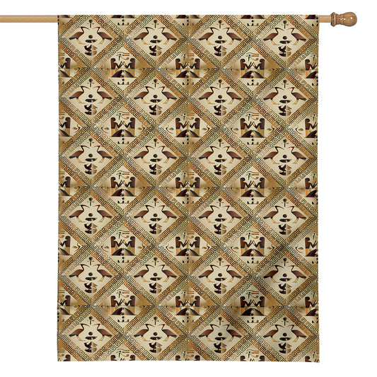Egyptian Hieroglyphs Pattern Print House Flag