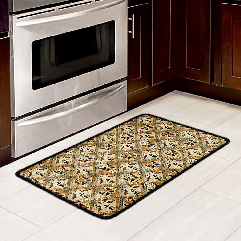 Egyptian Hieroglyphs Pattern Print Kitchen Mat