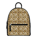 Egyptian Hieroglyphs Pattern Print Leather Backpack