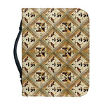 Egyptian Hieroglyphs Pattern Print Leather Bible Cover