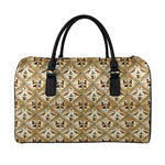 Egyptian Hieroglyphs Pattern Print Leather Duffle Bag