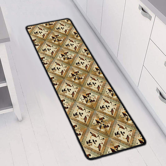 Egyptian Hieroglyphs Pattern Print Long Kitchen Mat