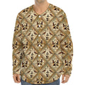 Egyptian Hieroglyphs Pattern Print Long Sleeve Baseball Jersey