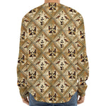 Egyptian Hieroglyphs Pattern Print Long Sleeve Baseball Jersey