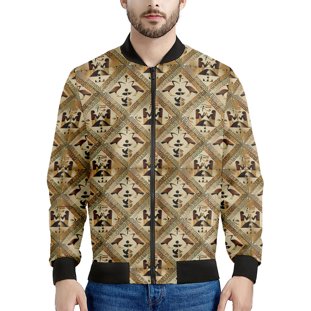 Egyptian Hieroglyphs Pattern Print Men's Bomber Jacket