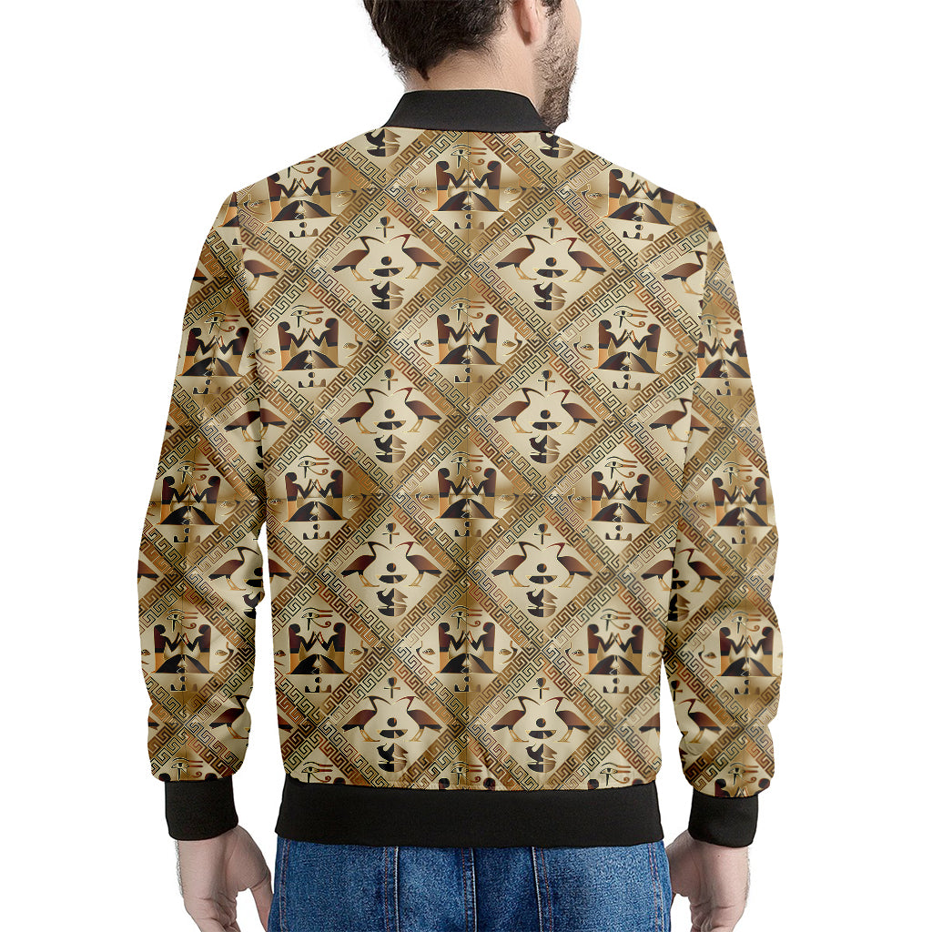 Egyptian Hieroglyphs Pattern Print Men's Bomber Jacket