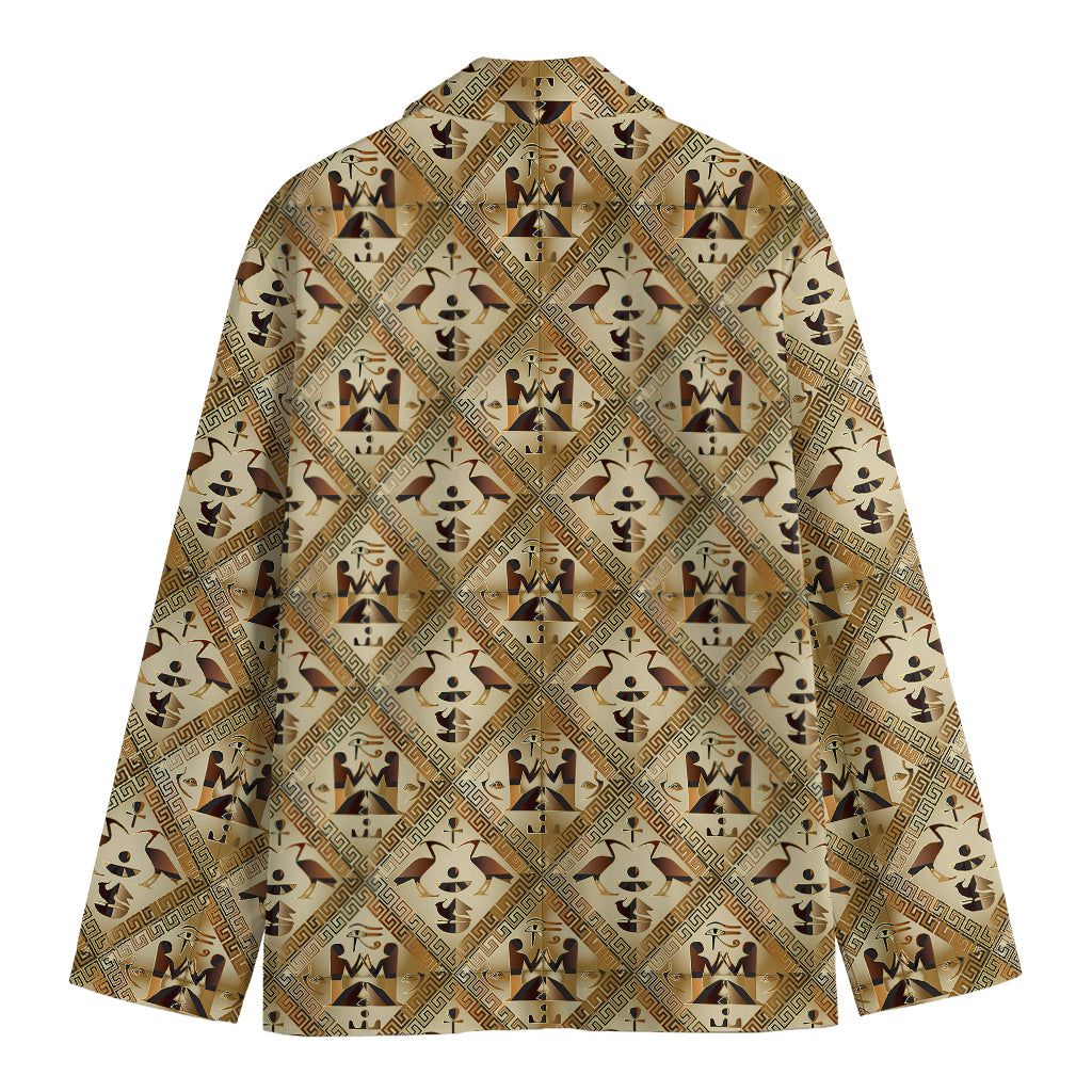 Egyptian Hieroglyphs Pattern Print Men's Cotton Blazer