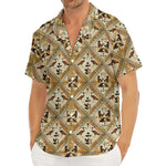 Egyptian Hieroglyphs Pattern Print Men's Deep V-Neck Shirt