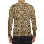 Egyptian Hieroglyphs Pattern Print Men's Long Sleeve Rash Guard
