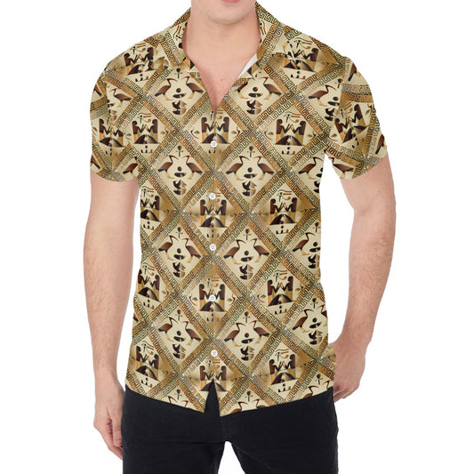 Egyptian Hieroglyphs Pattern Print Men's Shirt