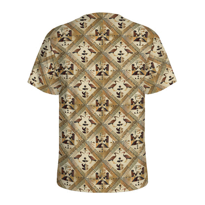 Egyptian Hieroglyphs Pattern Print Men's Sports T-Shirt