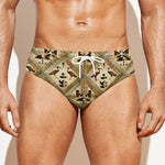 Egyptian Hieroglyphs Pattern Print Men's Swim Briefs