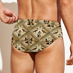 Egyptian Hieroglyphs Pattern Print Men's Swim Briefs