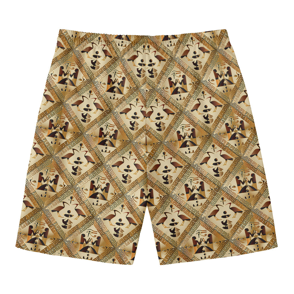 Egyptian Hieroglyphs Pattern Print Men's Swim Trunks