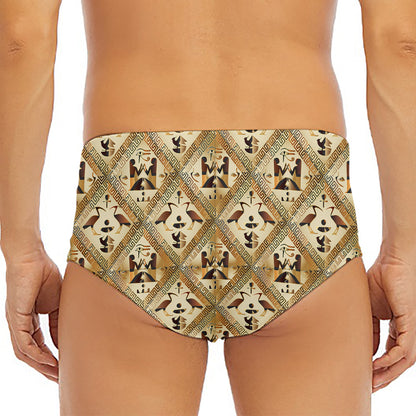 Egyptian Hieroglyphs Pattern Print Men's Triangle Swim Briefs