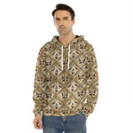 Egyptian Hieroglyphs Pattern Print Men's Velvet Pullover Hoodie