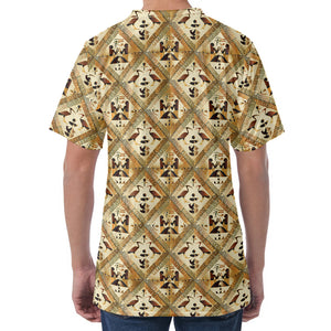 Egyptian Hieroglyphs Pattern Print Men's Velvet T-Shirt
