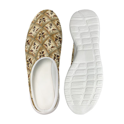 Egyptian Hieroglyphs Pattern Print Mesh Casual Shoes