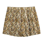 Egyptian Hieroglyphs Pattern Print Mesh Shorts