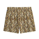 Egyptian Hieroglyphs Pattern Print Mesh Shorts