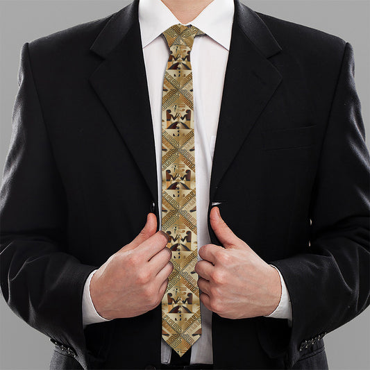 Egyptian Hieroglyphs Pattern Print Necktie