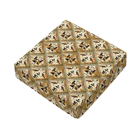 Egyptian Hieroglyphs Pattern Print Outdoor Seat Cushion Cover