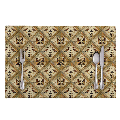 Egyptian Hieroglyphs Pattern Print Placemat