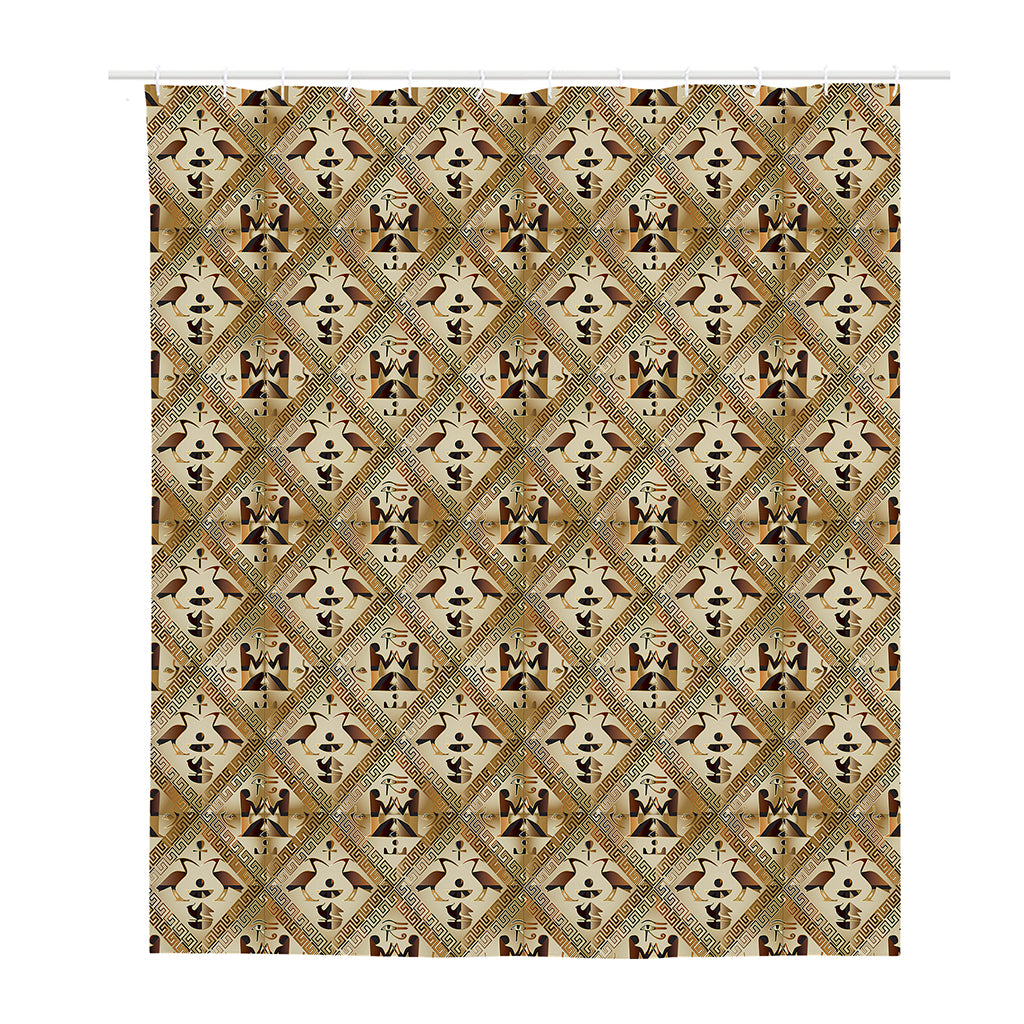 Egyptian Hieroglyphs Pattern Print Polyester Shower Curtain