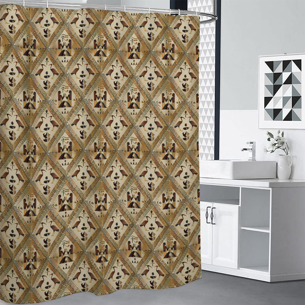 Egyptian Hieroglyphs Pattern Print Premium Shower Curtain
